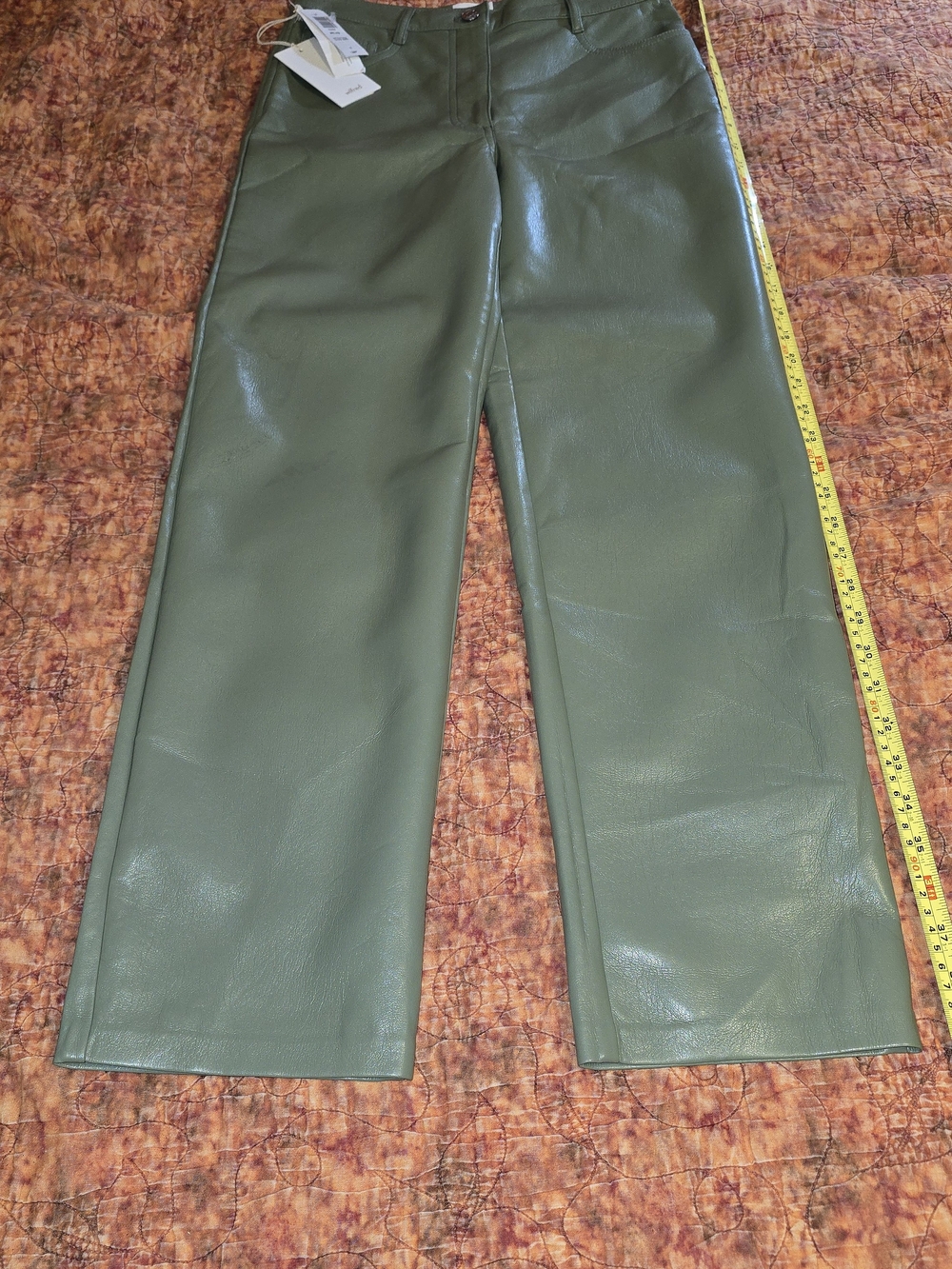 Aritzia Wilfred The Melina Vegan Leather Pants Bitter Sage Green Size 6 NWT